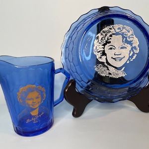 Shirley Temple Hazel Atlas Glass Co. Cobalt Blue 6.5 Shirley Temple Hazel Atlas Glass Co. Cobalt Blue 6.5