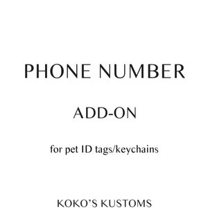 Phone Number Add-On (for tags)