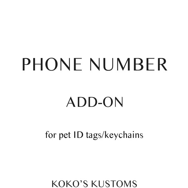 Phone Number Add-On (for tags)