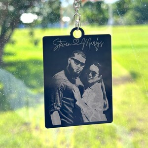 Personalized Engraved Photo Keychain for Boyfriend, Custom Picture Gift for Him, Anniversary Gift, Boyfriend Key Chain, Unique Photo Gift