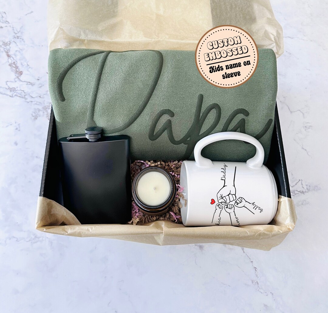 Personalized Gift Box for Dad With Sweatshirt, Personalized Names Mug ...