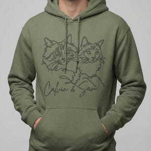 Custom Line Art Pet Portrait Crewneck, Puff Vinyl Design from Photo, Christmas Gift for Pet Parents, Hoodie Gift for Dog & Cat Owners image 9
