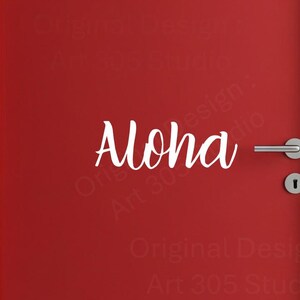 Aloha vinyl decal for front door style 2