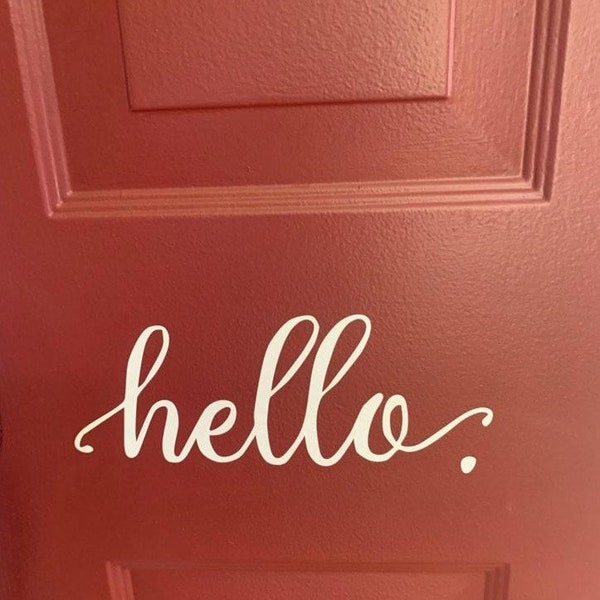 Hello vinyl decal for front door