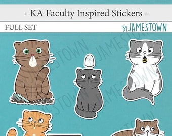 FULL SET - Kitten Academy Inspired Faculty Stickers