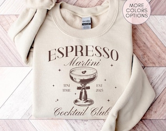 Espresso Martini Sweatshirt, Martini Club Graphic Hoodie