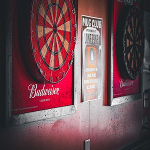Dart board at a local pub