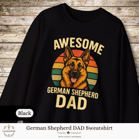 German Shepherd Dad Sweatshirt | Retro Stripes, Dog Lover Gift
