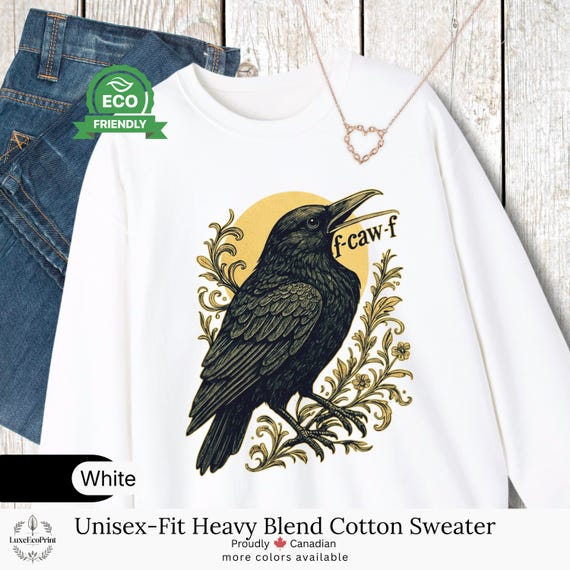 Unisex-Fit Heavy Blend Cotton Sweatshirt | f-caw-f Crow Physics Funny Nerdy Pullover