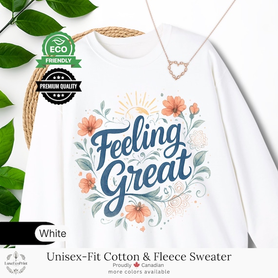 Unisex-Fit Cotton & Fleece Sweatshirt | Floral Self Care Uplifting Motivational Pullover