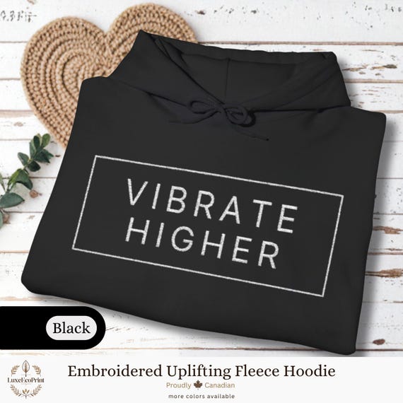 Embroidered Uplifting Fleece Hoodie | Classic Unisex-Fit Pullover, Warm and Cozy Sweatshirt