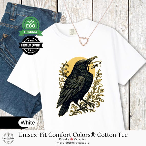 Unisex-Fit Comfort Colors® Cotton T-Shirt | f-caw-f Crow Physics Funny Graphic Tee
