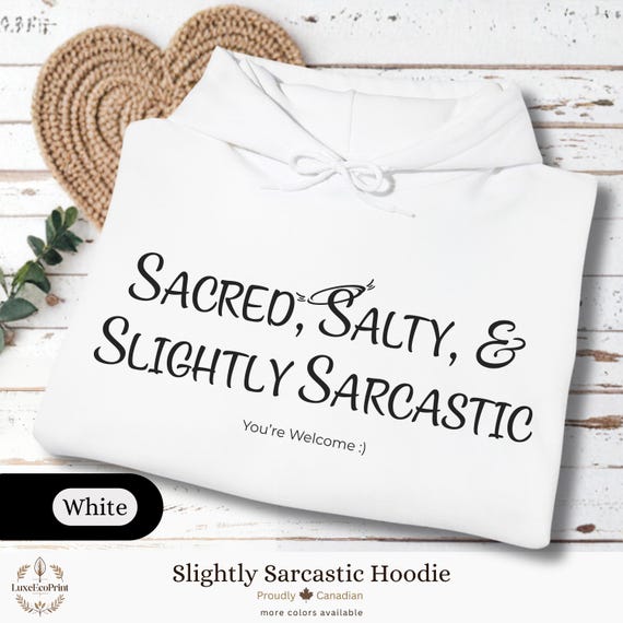 Slightly Sarcastic Hoodie | Classic Unisex Fit Pullover with Witty Quote, Warm and Cozy Sweatshirt
