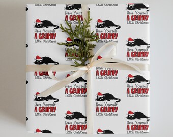 Funny Cat Wrapping Paper Sheets, Christmas Gift Wrap, Gift For Cat Lovers, Cat Holiday Gift Wrap, Pet Gift, Cat Wrapping Paper