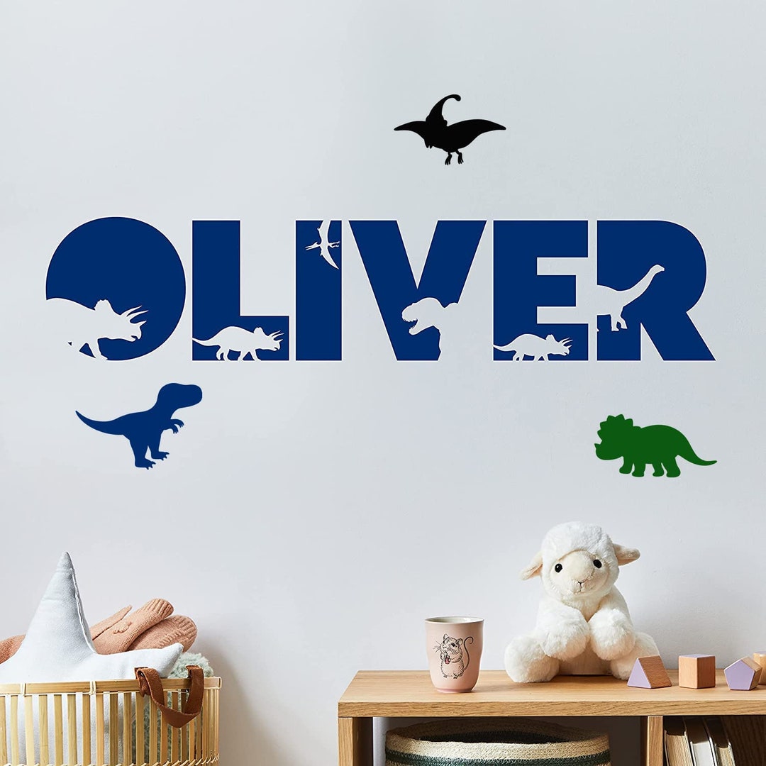 Custom Dinosaur Wall Name Decal, Personalized Dino Themed Room, Nursery