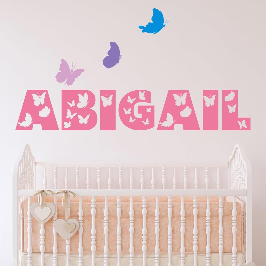 Custom Butterfly Name Wall Decal: Girls Nursery Decor - Etsy