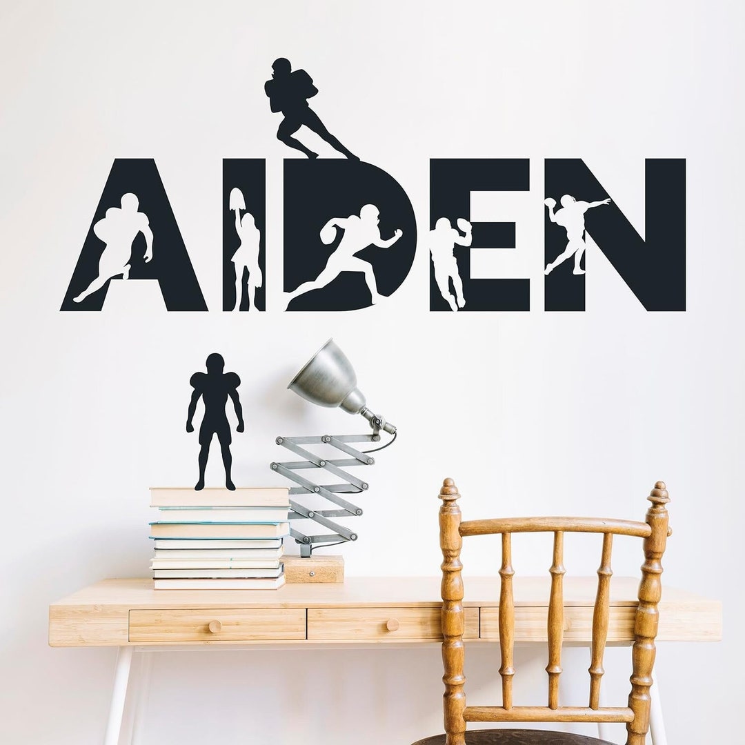 Football Custom Wall Name Decal for Boys, Football Theme Decor, Boys ...