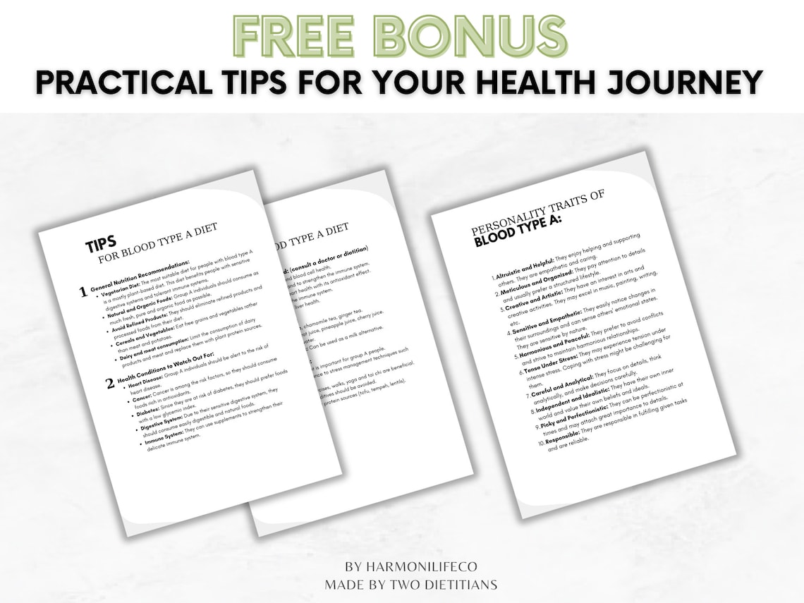 Blood Type A Diet Food List Blood Group A Food Chart Grocery List Type ...