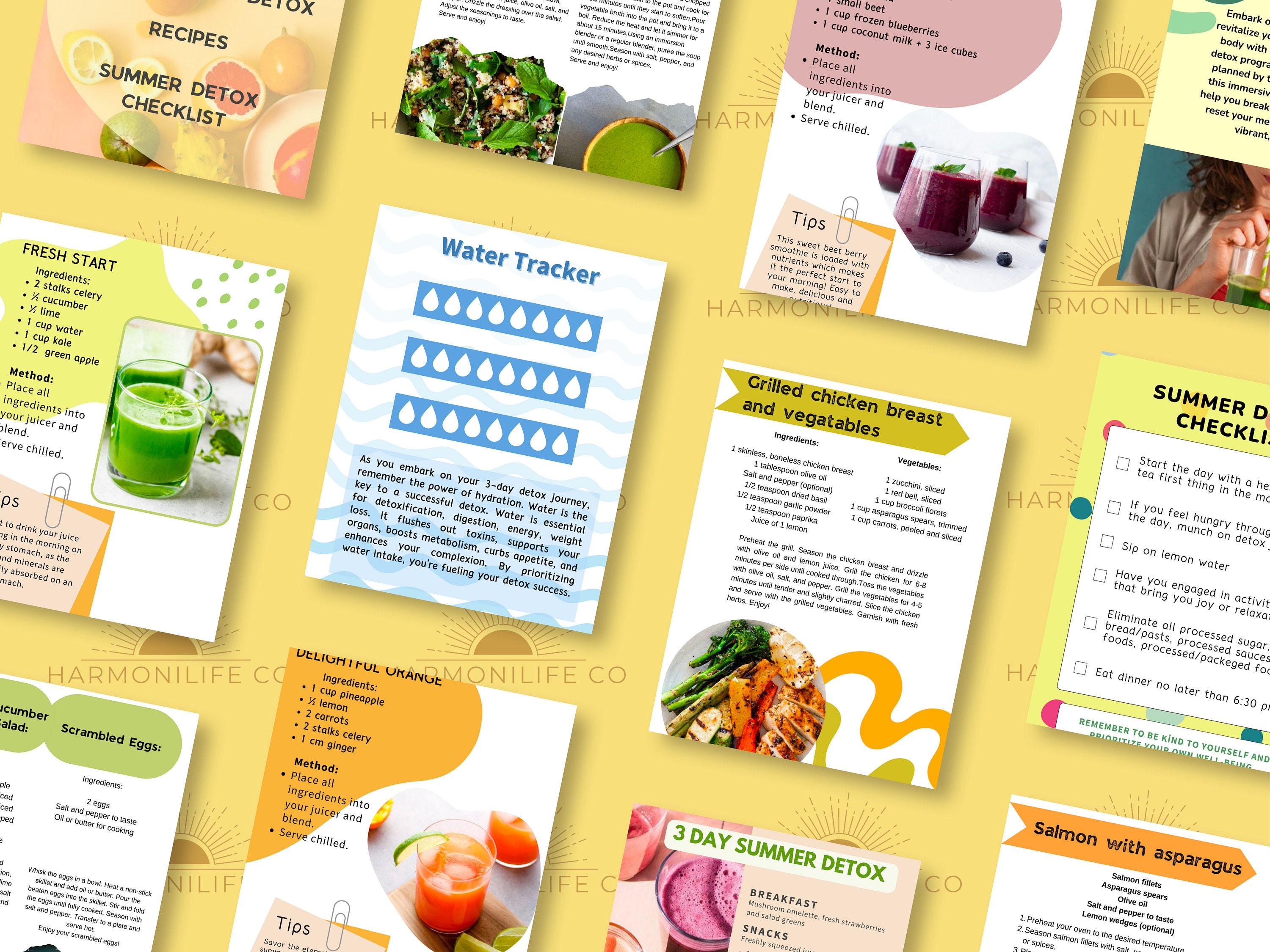 3 Day Summer Detox, Weight Loss Guide, Detox Recipes, Meal Plan