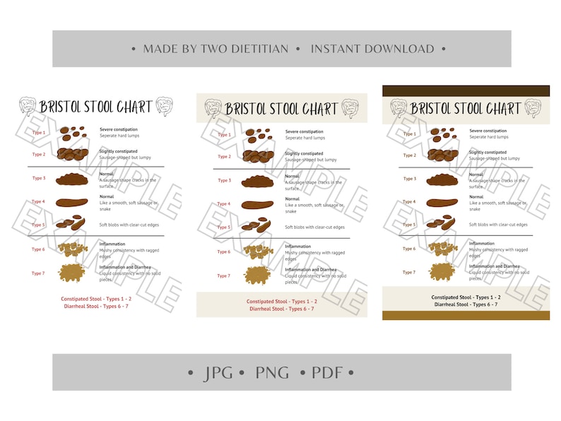 Bristol Stool Chart Digestive Health Tracker Healthy Poop Bowel