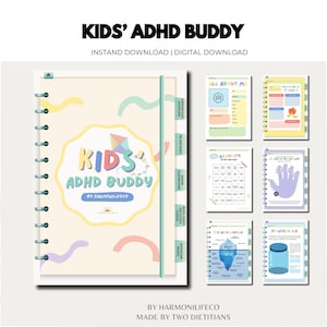 Kids ADHD Buddy, ADHD Worksheets for Kids Bundle | Neurodivergent | Kids Mental Health | Adhd Journal | Adhd Digital Planner | ADHD Tips