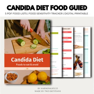 Anti Candida Diet, The Complete Candida Diet Food List, Candida Diet E-book, Women&#39;s Gut Health, Printable Grocery List for Candida Diet
