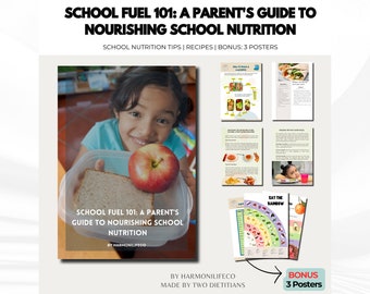 School Fuel 101 Parent Guide Nourishing School Nutrition Colorful Kitchen Delight Eat the Rainbow Poster Foods Education For Kids