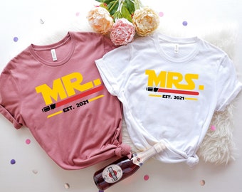Together since shirts,Wifey hubby tee,Mr and Mrs shirts,Just Married Shirt, Husband and Wife Shirts,Couples matching Shirts,