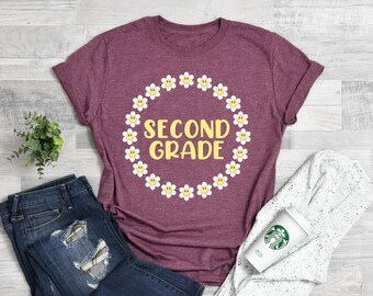 Second Grade Shirt, Retro Second Grade Teacher Shirt, 2nd Grade Team Shirts, Back to School Shirt, Kids First Day of Second Grade Tee