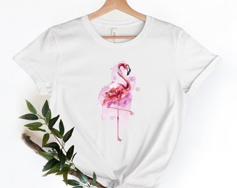 Flamingo cadeau, Flamingo shirt cadeau, aquarel vlammende shirt, Flamingo cadeau voor vrouwen, Mingo Tee, vrouwen Flamingo t shirt,