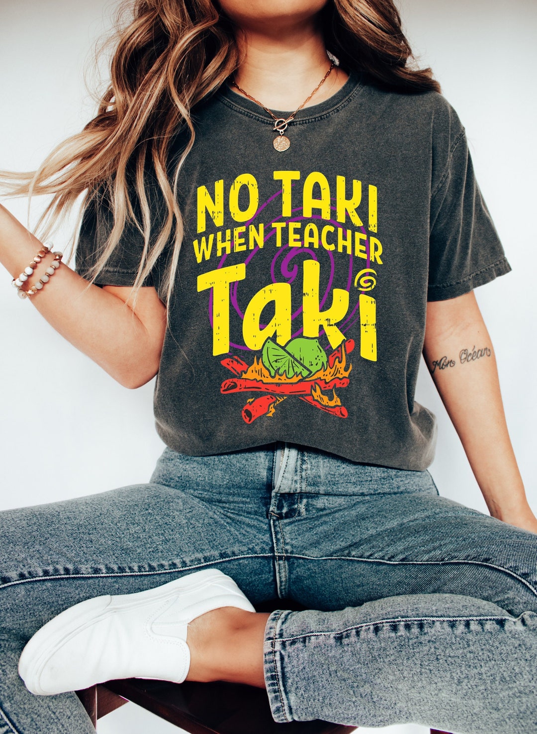 No Taki When Teacher Taki, Funny Teacher Shirt, Teacher Appreciation ...