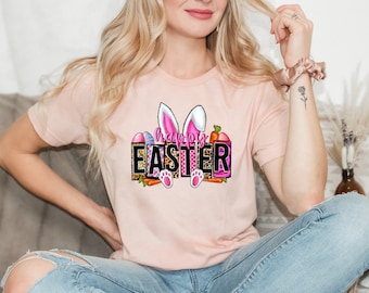 Happy Easter Shirt, Bunny Easter Day T-shirt, Baby Easter Rabbit Lover Tee, Easter Eggs Shirt, Kids Easter Shirt, Gils Hip Hop Shirt