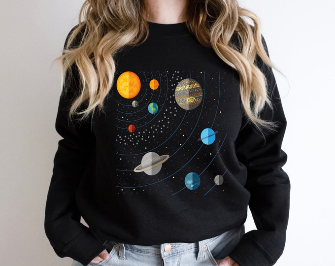 Wissenschaft Liebhaber Sweatshirt, Sonnensystem Sweatshirt, Geschenk für Wissenschaft Liebhaber, Wissenschaftler Sweatshirt, Astronomie Geschenk, Weltraum Reise Planeten Shirt,