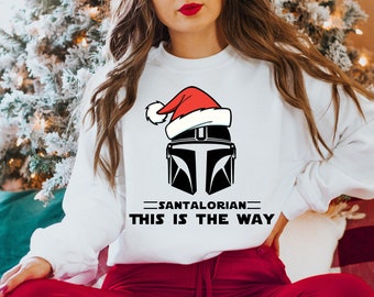 Santalorian Christmas Shirt, Dadalorian Christmas Shirt, Christmas Father Gift Tee, Xmas Star Wars Shirt, Star Wars Christmas Shirt