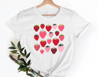 Strawberry Shirt, Plant Lover, Gardening Shirt, Plant Shirt, Aesthetic Shirt, Strawberry Birthday Shirt,Strawberries T-Shirt