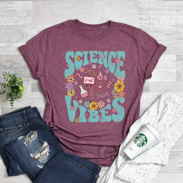 Science Vibes Shirt,Stem Student Shirt, Science Teacher Gift,Cute Teacher Shirt, Back To School Tee, Teacher Vibes, Science Teacher Shirt,