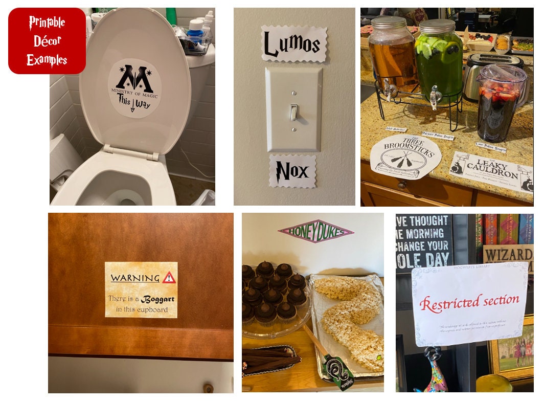 Printable Harry Potter Party Decor Wizardly Recipes Etsy Australia