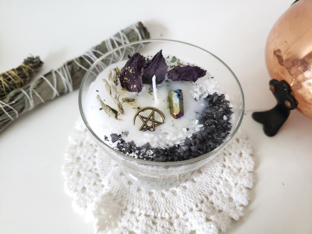 Bougie Chakra En Cire D'abeille Violette - 14 Cm, 73 G