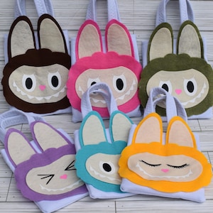 Handmade Labubu Felt Party Favor Bags: Upcycled Materials