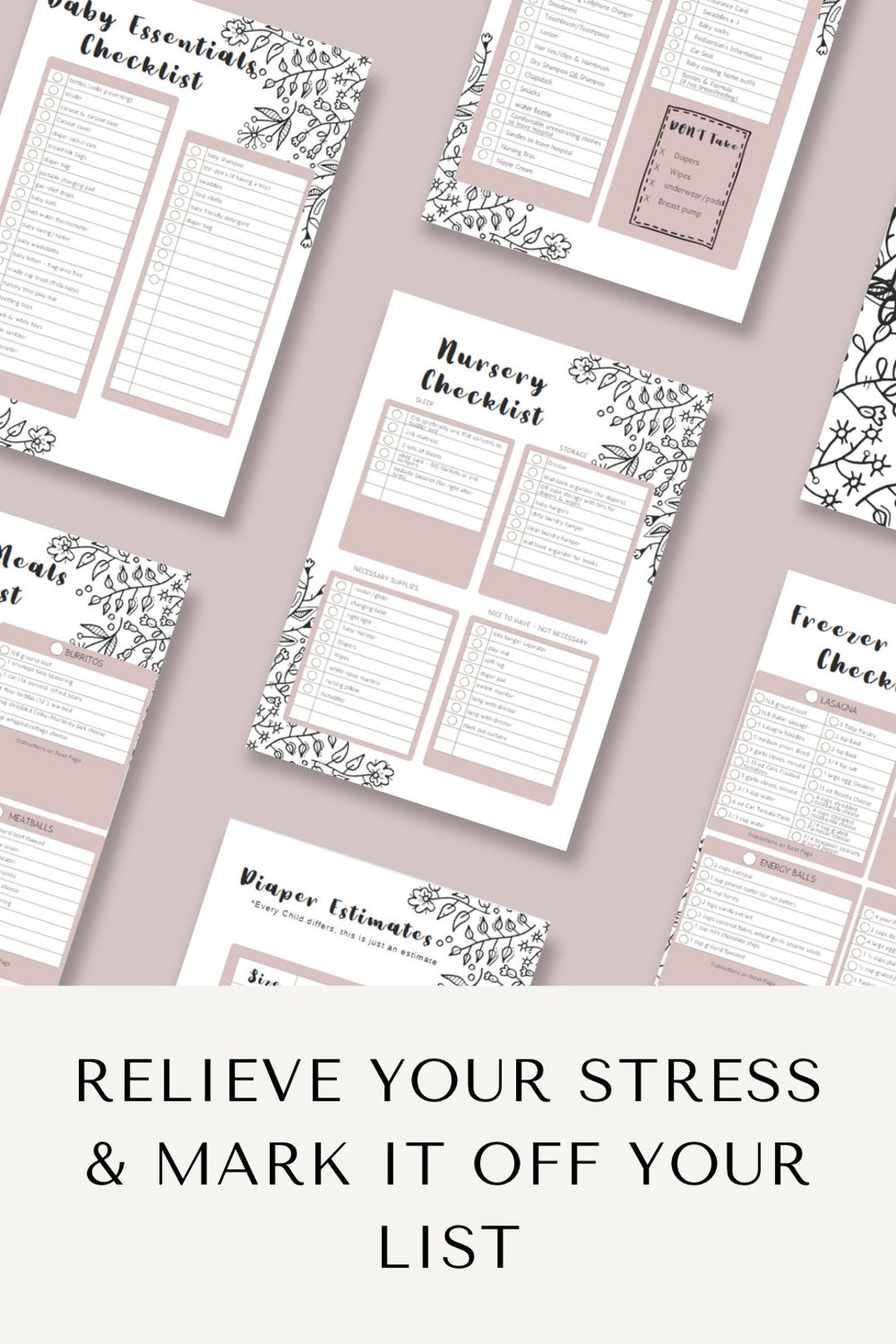 Baby Essentials Checklist Printable, Newborn Checklist, Nursery ...