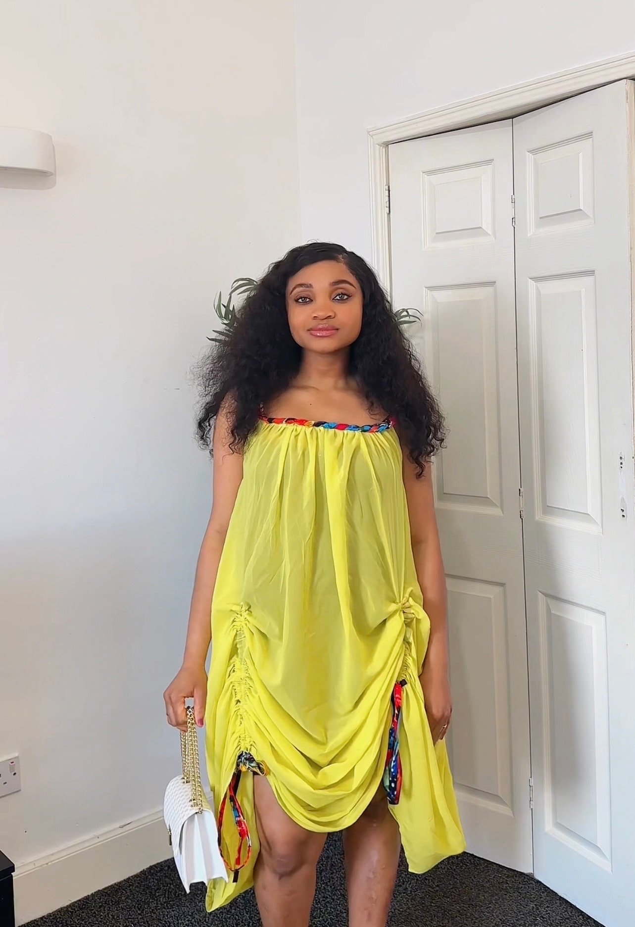 african print dresses with chiffon African Print Chiffon Maxi Dress: Ankara Braid Detail, Summer Beach Dress