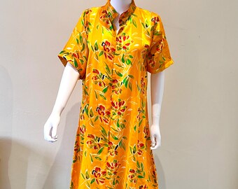 Floral Chiffon Long Shift Dress: Summer Flare Dress