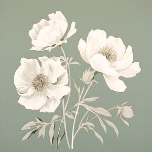 Sage Green Wall Art, Wildfower Floral Posters - Printable Digital ...