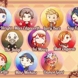 Ace Attorney Pin Badges <20 options>