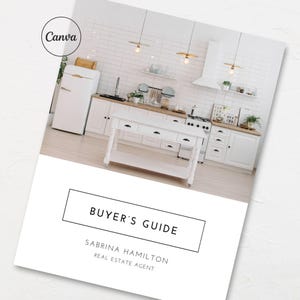 Real Estate Buyer Guide | Editable Template for Realtor Marketing | Customizable House Buying Process  Workbook | Buyer&#39;s Canva PDF Template
