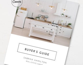 Ratgeber für Grundbesitz | Bearbeitbare Vorlage für Realtor Marketing | Anpassbare Hauskaufprozess Arbeitsbuch | Canva PDF Vorlage für Käufer