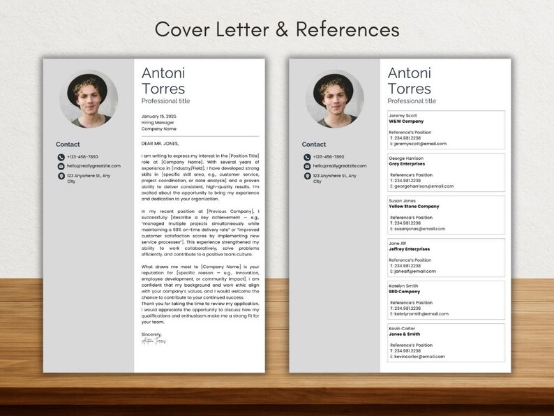 Modern Resume Template | ATS Friendly CV With Cover Letter (digital ...