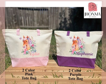 Personalized Horse Bag, Custom Horse Bag, Horse Trainer Bag, Horse Lover Gift, Equestrian Gift, Horse Owner Gift, Horse Riding Club Gifts