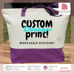 Custom Design Print Tote Bag, Logo Tote Bag, Logo Canvas Bulk, Personalized Tote Bag, Wedding Handle Tote Bag, Natural Canvas Tote Bag Mock