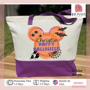 Halloween Mickey Canvas Bag, Halloween Mickey Personalized,Halloween Gift For Disney Lover, Colorful Custom Wholesale Halloween Party Mockup